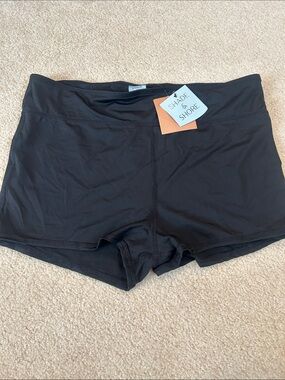 Shade & Shore Black Swim Boyshort Bikini Bottoms